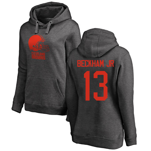 Cleveland Browns Odell Beckham Jr Women Ash Jersey #13 NFL Football One Color Pullover Hoodie Sweatshirt